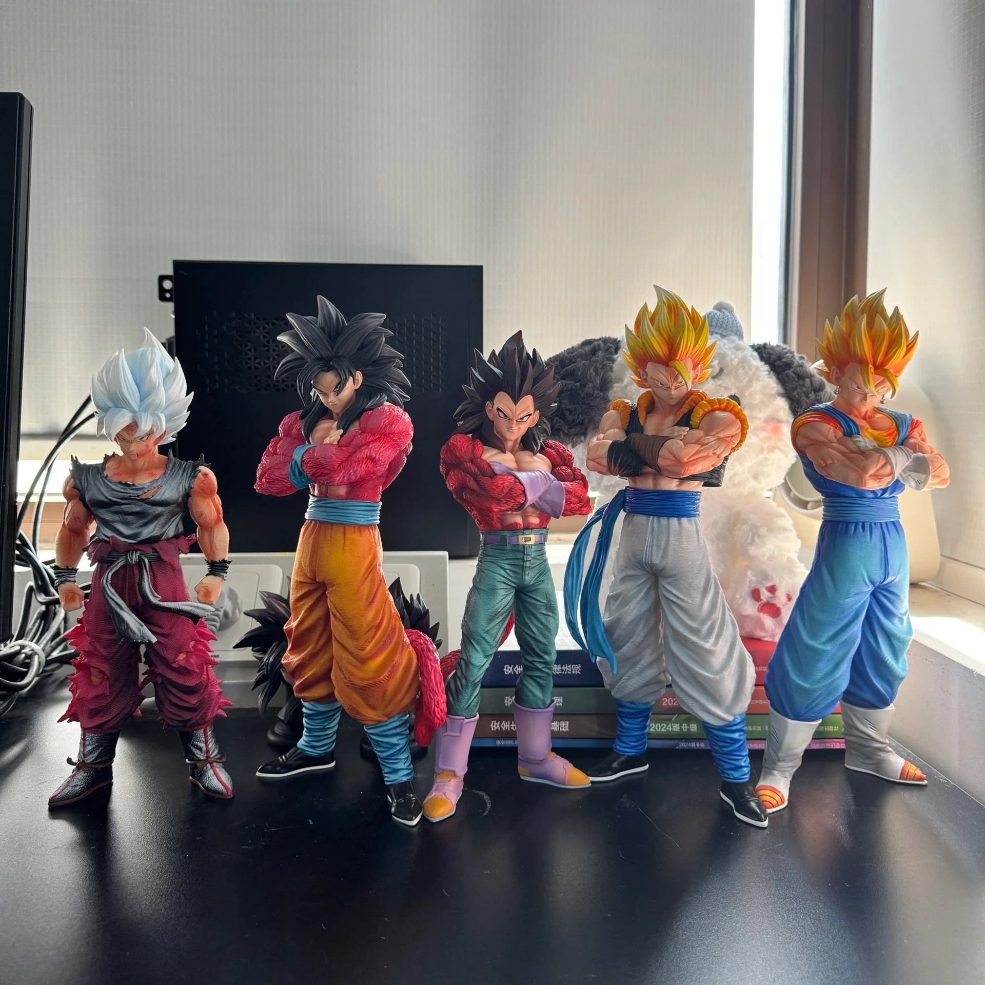 Jt estúdio dragon ball coleção anime figuras ssj4 son goku figuras super saiyan 4 estátua coleção modelo brinquedos presentes em estoque