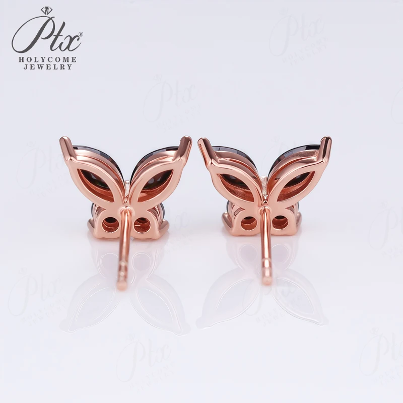 Moissanit-Schmetterling-Ohrringe für Damen, Rubin, Smaragd, Saphir, 925er Sterlingsilber, lichtecht, hypoallergen, Piercing, Absolventen-Geschenk – Detail 15