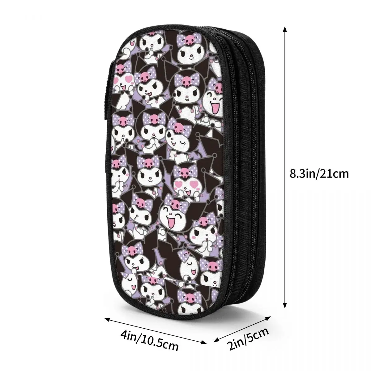 Imagem -06 - Kawaii Kuromi Lápis Cases Desenhos Animados Pen Box para Estudante Grande Bolsa de Armazenamento Material Escolar Zipper Papelaria Bonito