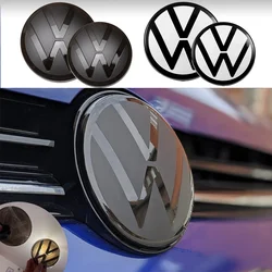 Car Front Grill Badges Rear Trunk Emblem Lid Covers Logo Sticker Black For Golf 6 7 8 VARIANT Polo PASSAT CC VW Auto Accessories