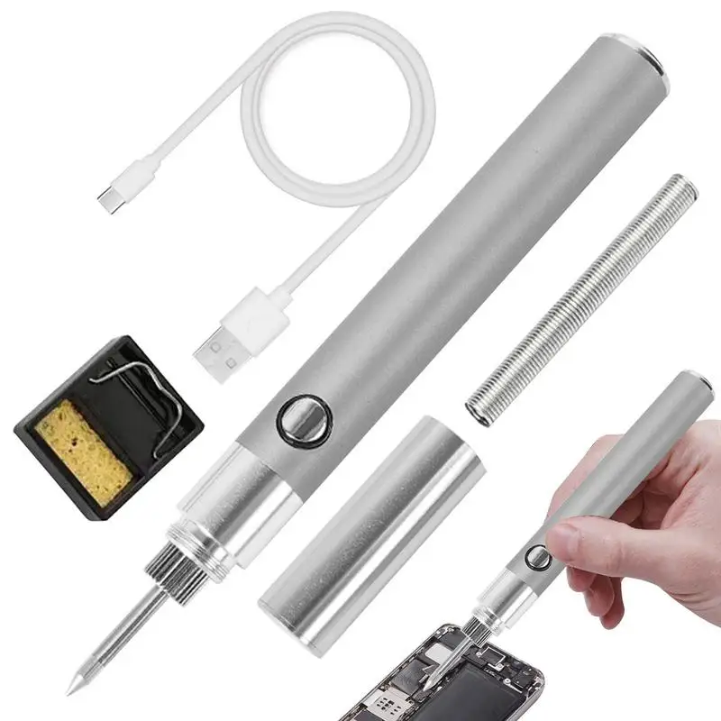 

Portable Soldering Iron Kit Wireless Fast Heat Soldering Iron Kit Stainless Steel Welding Tool For Jewelry Electronics And