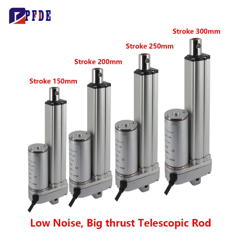 Stroke 150mm 200mm 250mm Linear Actuator DC 12V 24V High Load Max 2000N Linear Motion Actuator with Bracket for Electric Sofa