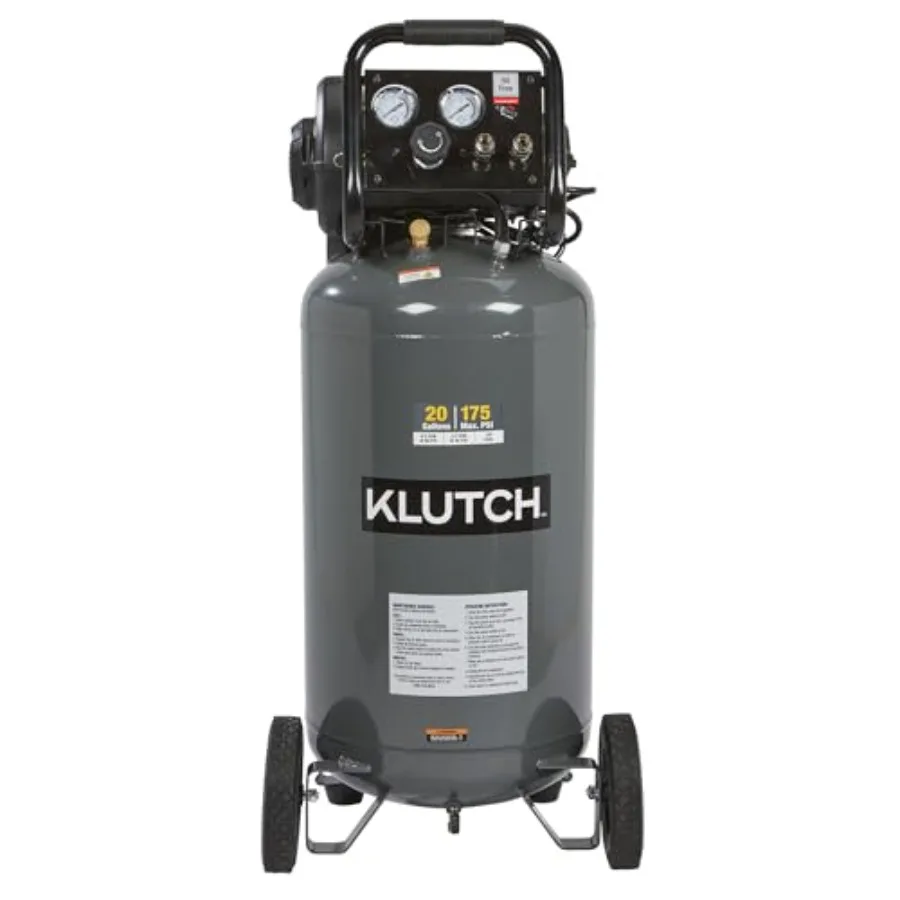 20-Gallon Air Compressor 2 HP 120 Volts 175 PSI Metal Gray High-Pressure Efficient Portable Tool