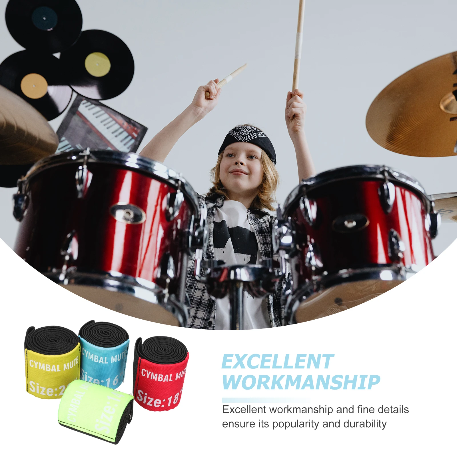

1 set 1 Set Drum Mute Circles Silent Practice Easy Install Durable Polyester Material Drum Accessories Silencers Dampening Rings