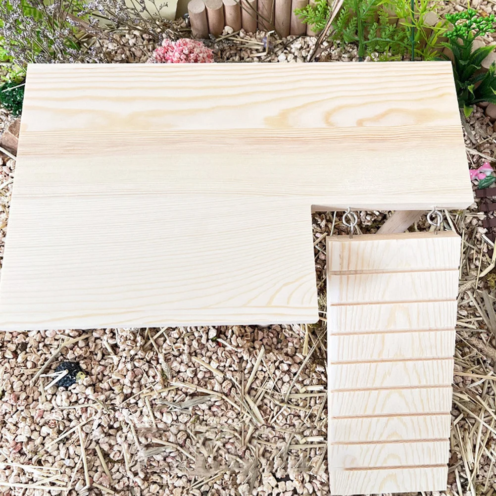 

Wooden Hamster Platform Ladder -Resistant Small Pet For Cage Rat Chinchilla Play Rest Decorative Floor Activity