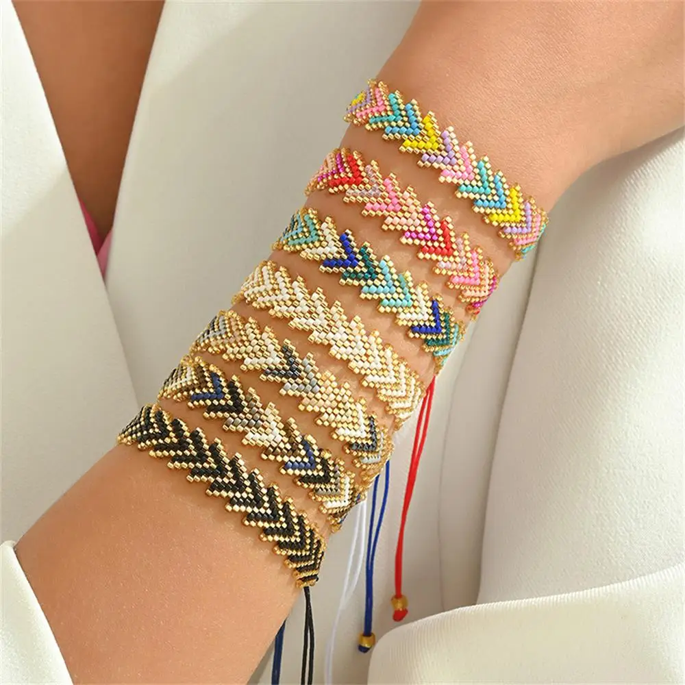 ZHONGVI Miyuki Bead Bracelets Multi Layer Bohemian Glass Seeds Handmade Adjustable Jewelry Fashion For Women Men