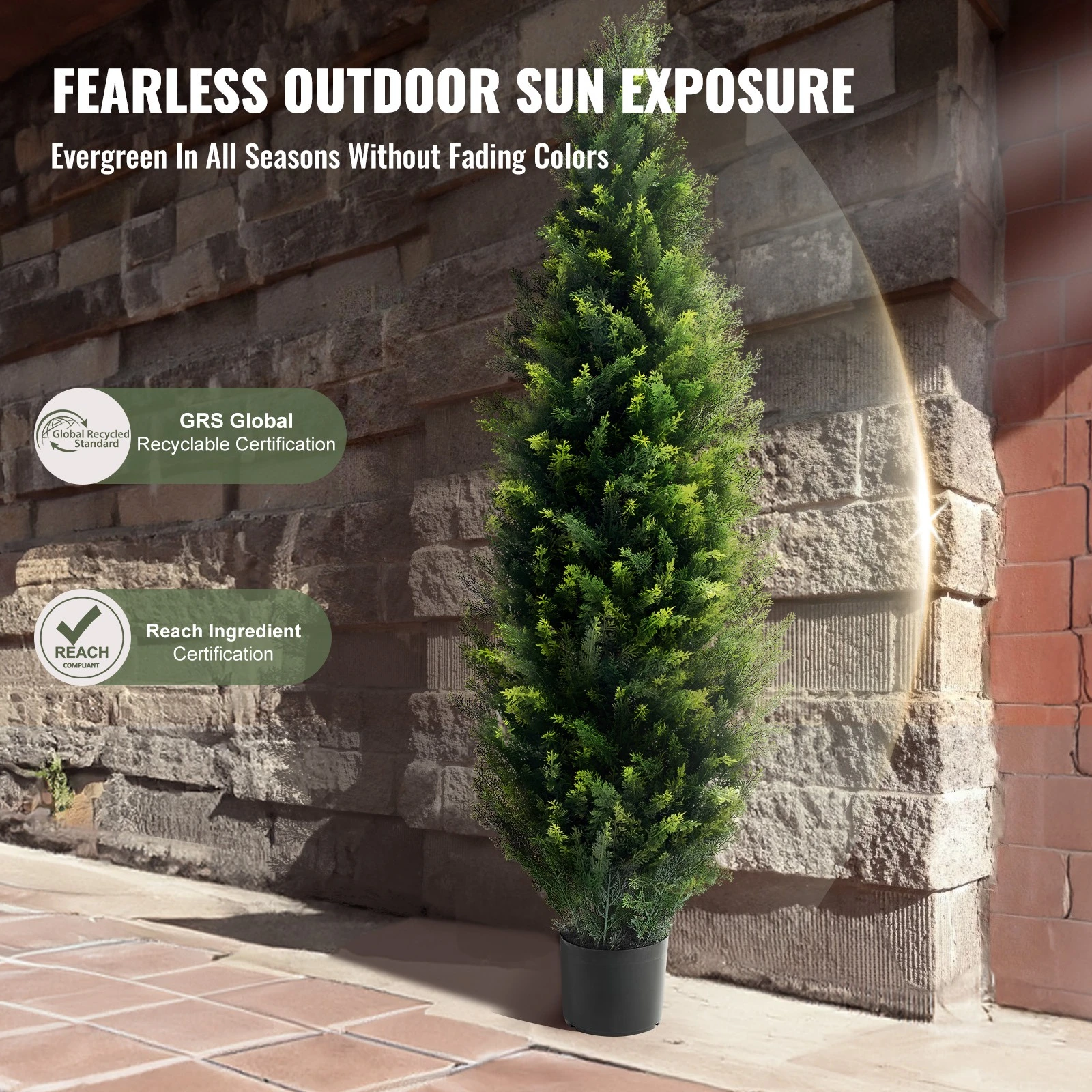 Künstliche Zedernbäume, immergrüne Kunstkiefern und -zypressen, künstliches Grün-Set für Heimdekoration und Outdoor-Geschenke – Detail 3