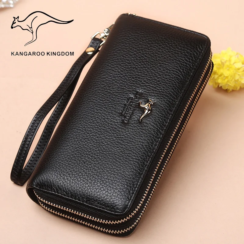 new-2026-women's-long-leather-wallet-double-layer-large-capacity-zipper-genuine-cowhide-handbag-sweet-lady-style-lychee-pattern