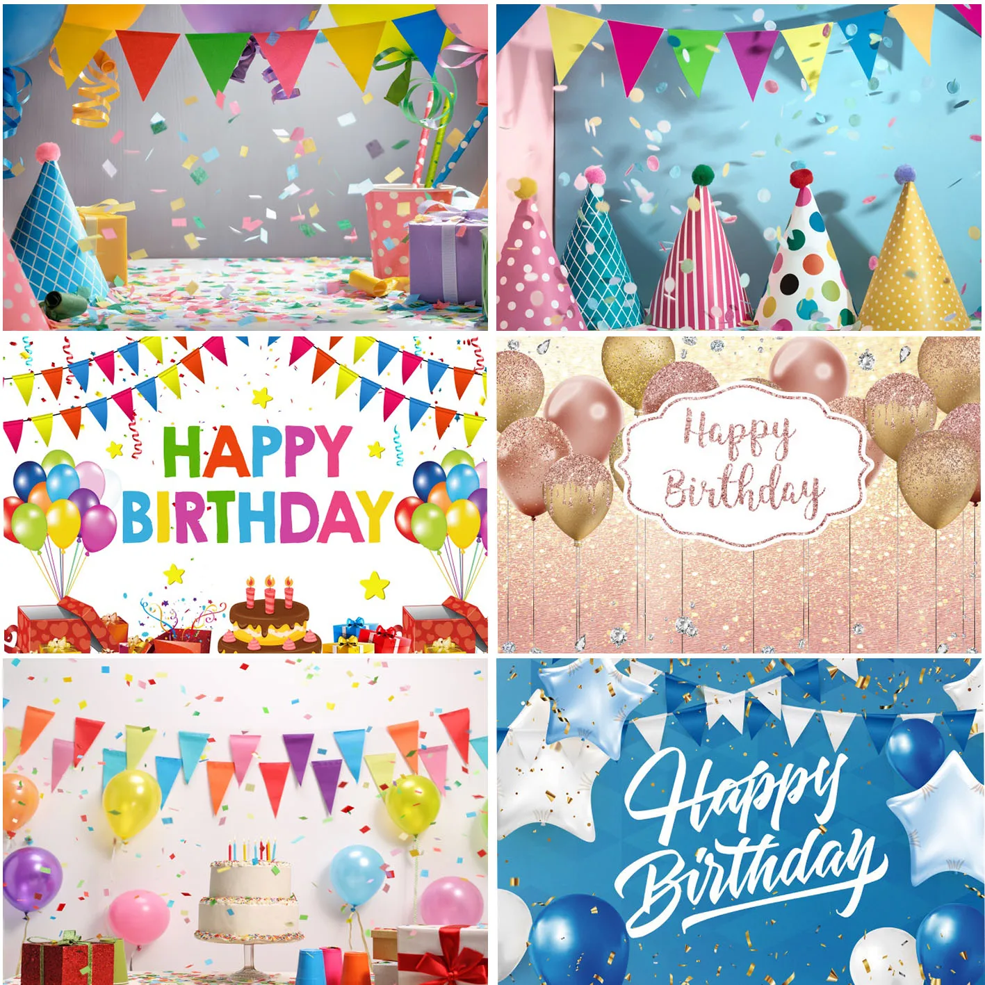 

Backgrounds Baby Birthday Party Decoration Flag Gift Balloons Portrait Photography Backdrops Photobooth Studio Banner Props