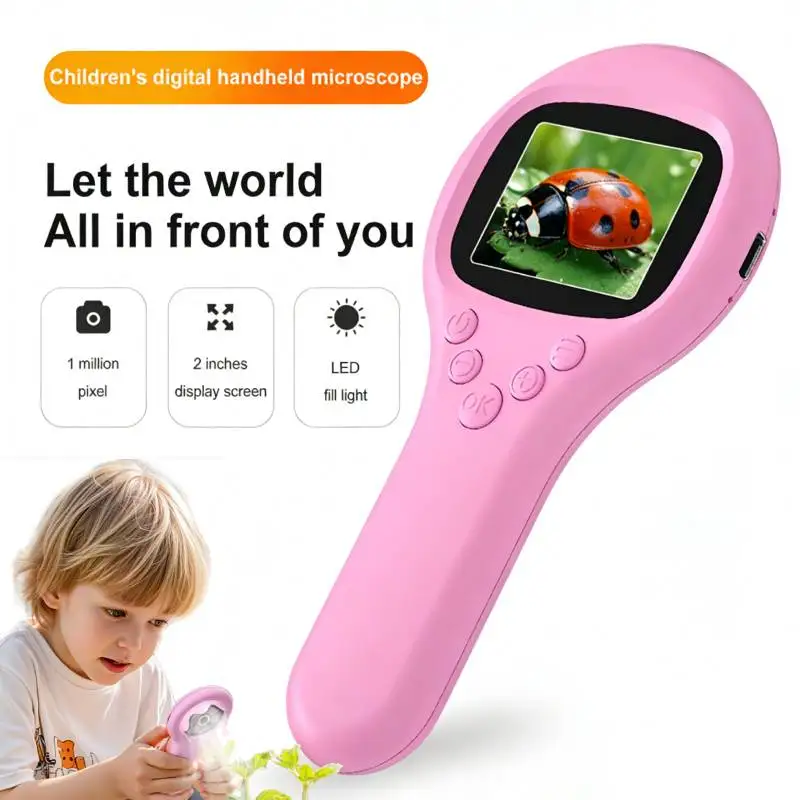 

Микроскоп для детей-мини-карманный ручной микроскоп для малышей-STEM образовательный научный комплект игрушки для подарка на Рождество и день рождения