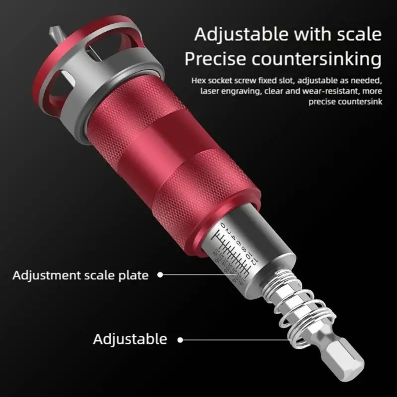 

Полуавтоматическое сверло с зенковкой 652F, нескользящий шестигранный хвостовик с подшипником, регулируемое ступенчатое сверло,