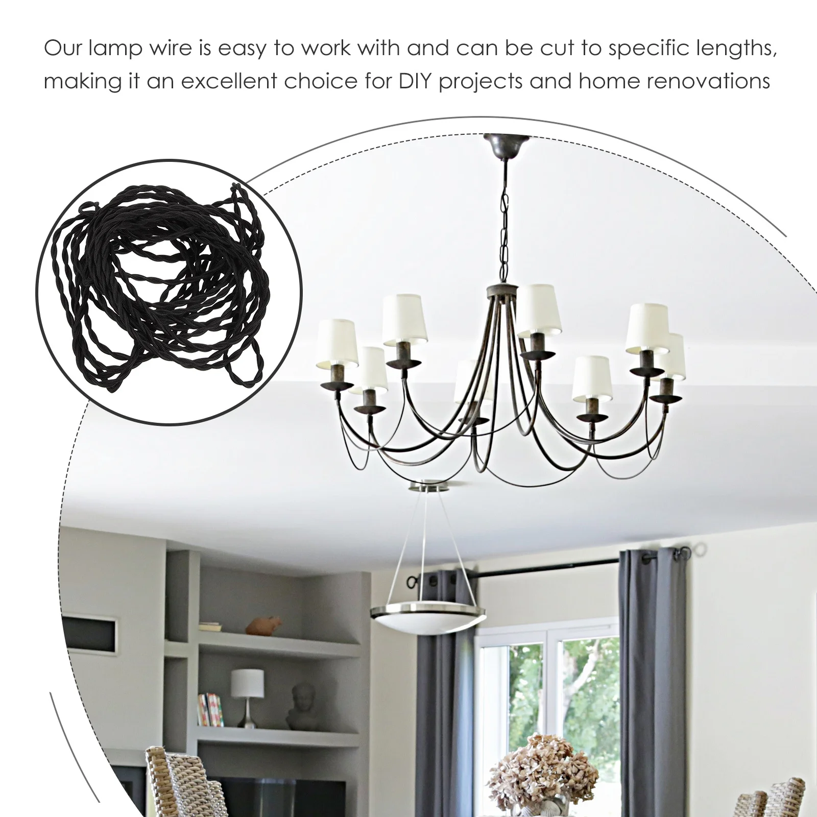 

1 Roll Vintage Twisted Wire Copper Pvc Insulated Diy Electrical Cord For Pendant Chandeliers Cord Replacement Lamp Parts