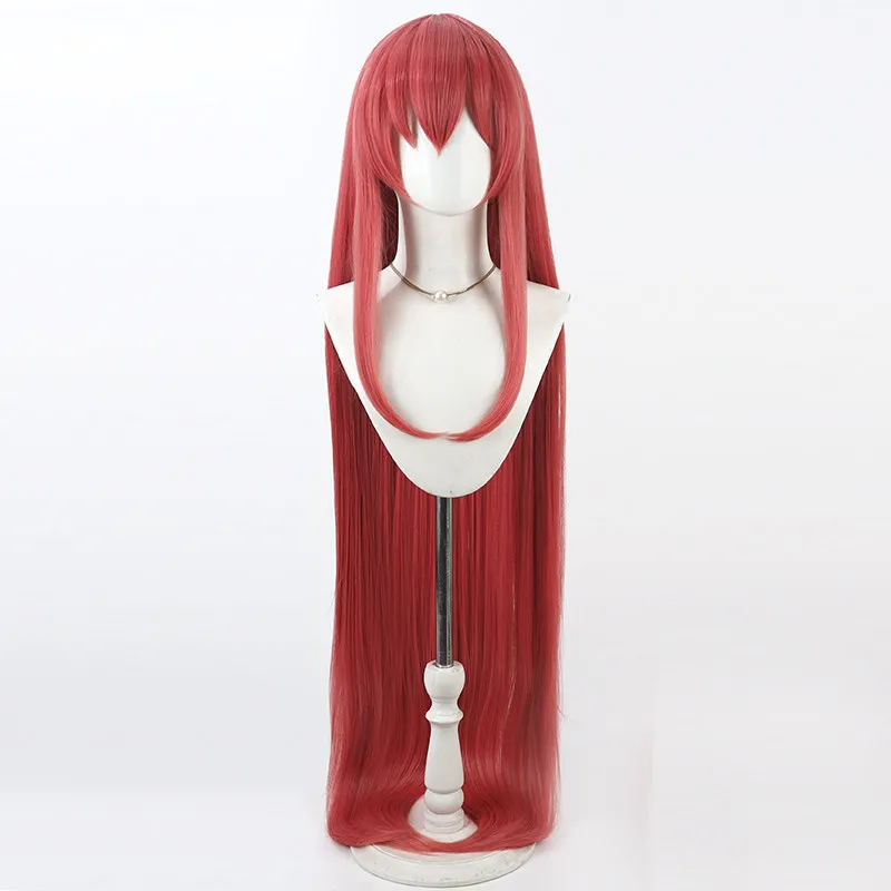 Komakaze Rabu Cosplay Wig Blue Archive Red Long 100cm Heat Resistant Synthetic Hair Halloween Party Role Play Carnival + Wig Cap