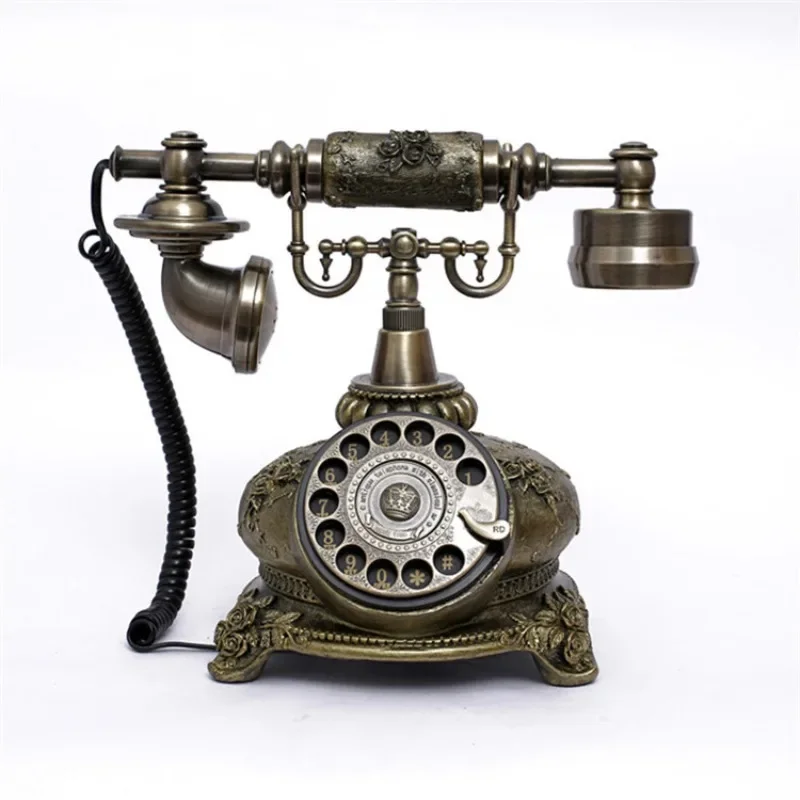 Antique telephone, turntable, old European style