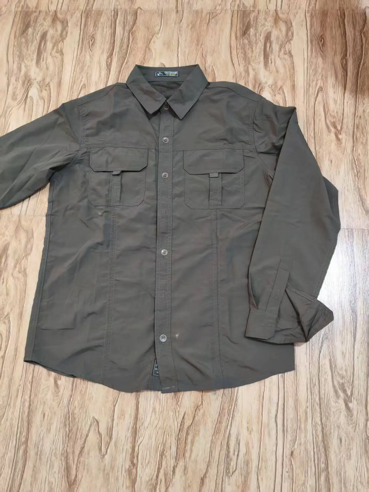 Sun Protection Shirt Quick Dry Long Sleeve Mesh Breathable Shirt Multi Pockets Fishing Shirts Hiking Work Cargo Shirts Tactical