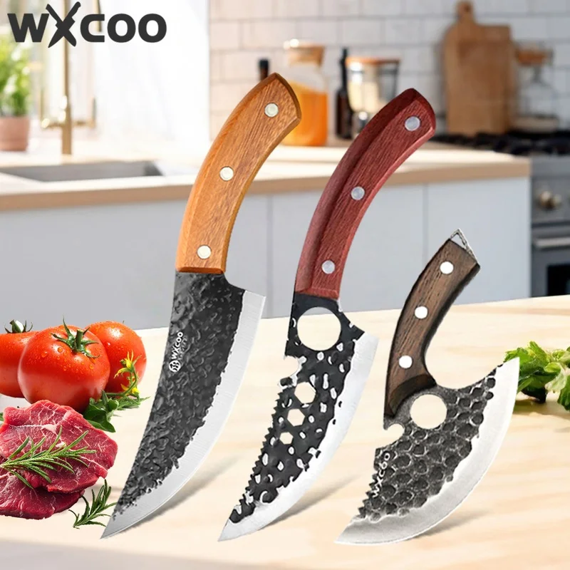WXCOO Professional Multifunctional Kitchen Knife Household Hand Forged Boning Knife Barbecue Cooking Bottle Opener
