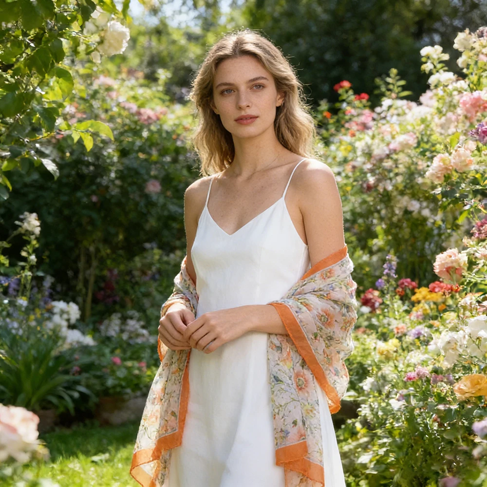 

1pc New Printed Thin Silk Scarf for Spring and Summer Women's Fashion Scarf Sunscreen Breathable Scarf Decorative Beach Scarf