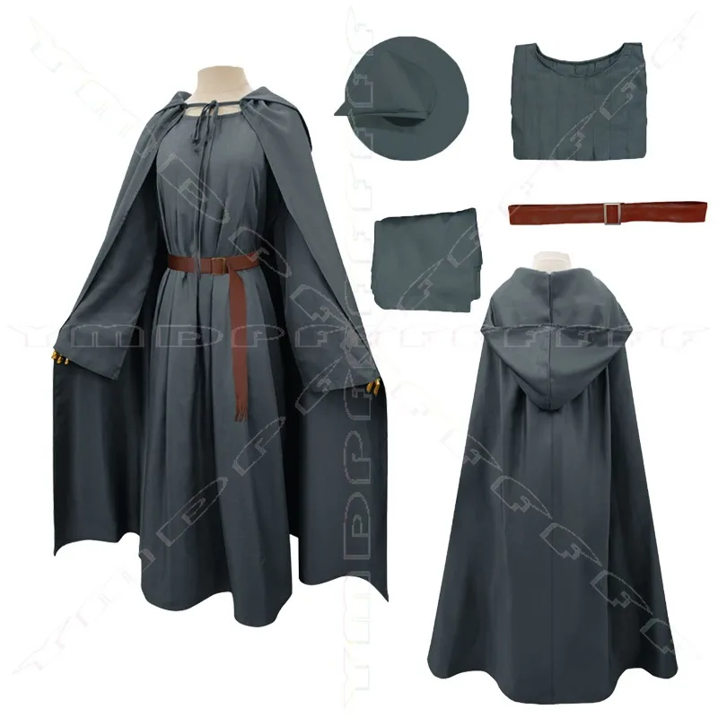 

Костюм для косплея Гэндальфа (волшебника, актера, персонажа из Хоббита) для кино и телевидения: плащ, одежда, пояс, шляпа, сценический костюм на Хэллоуин