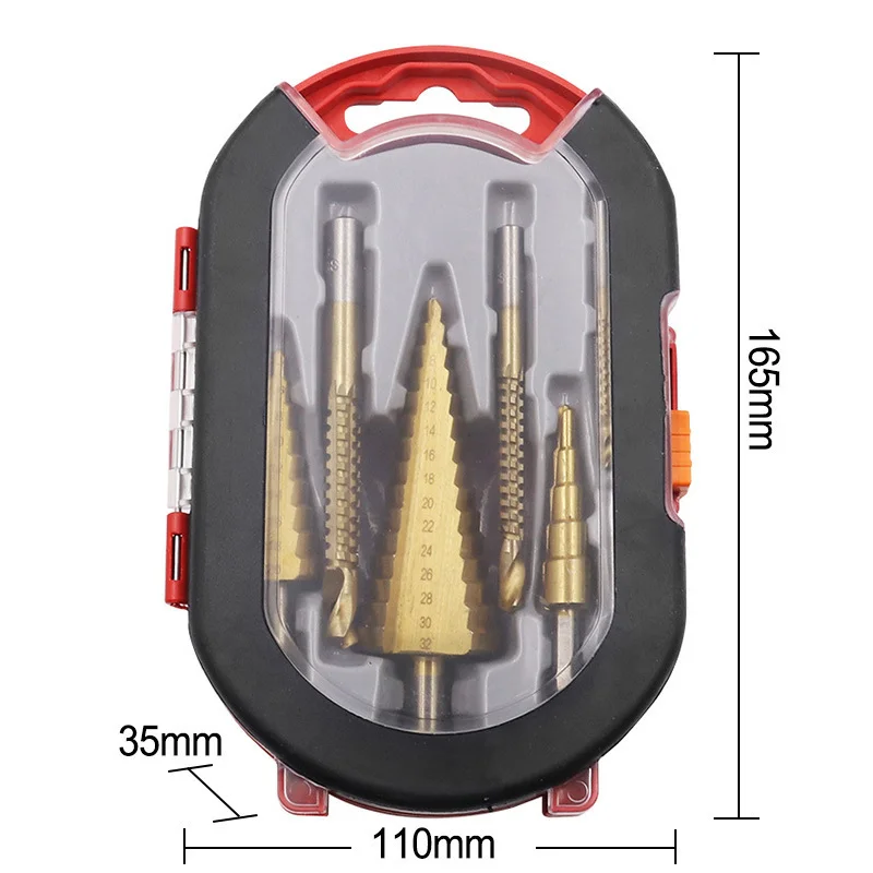 6Pcs Step Drill Bit Saw Drill Bit Set Milling Cutter 4-12 4-20 4-32mm 3 6 8mm For Woodworking Metal Core Hole Opener