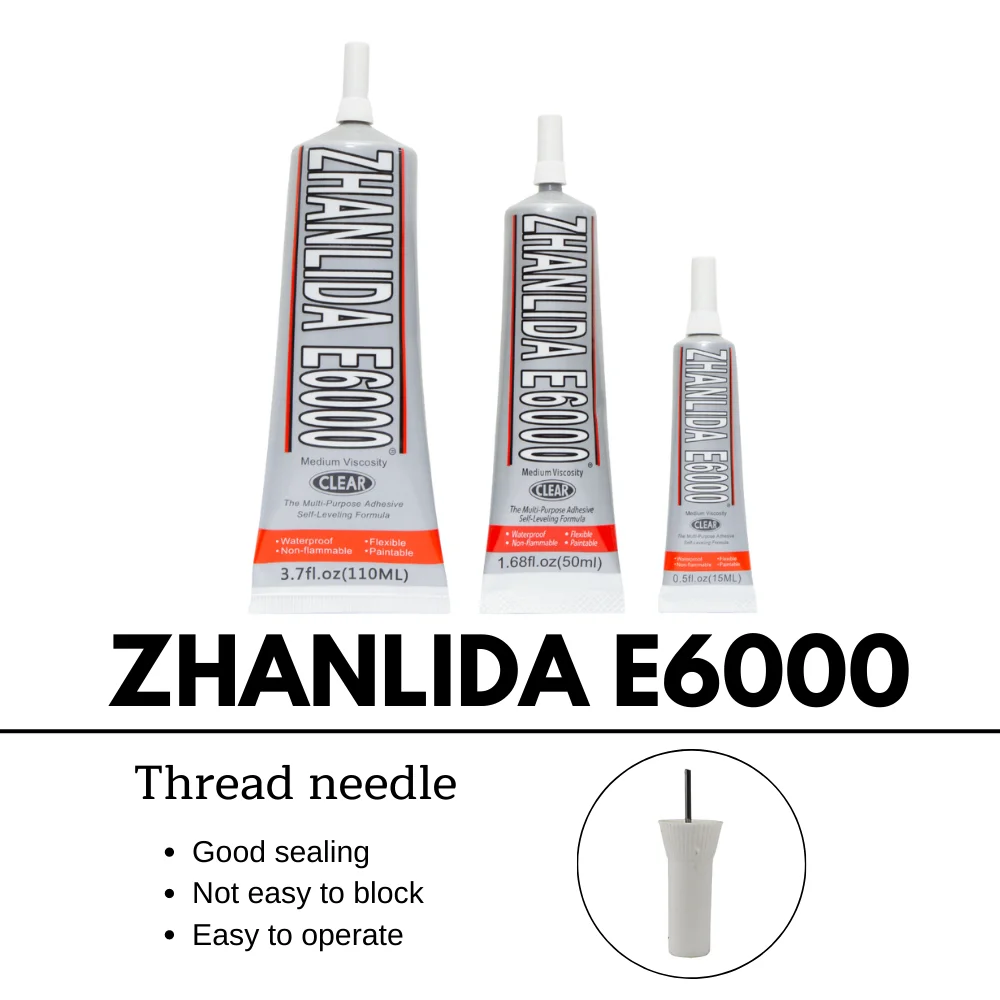 Zhanlida E6000 15/50/110ml Adhesives Fabric Diy Jewelry Multi-purpose Glue For Shoes With Applicator Tip