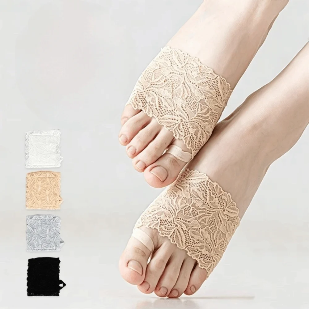 1 Pair Dancing Socks Anti-slip Forefoot Pads Lace Breathable Invisible Socks Seamless Thin No Show Socks Summer