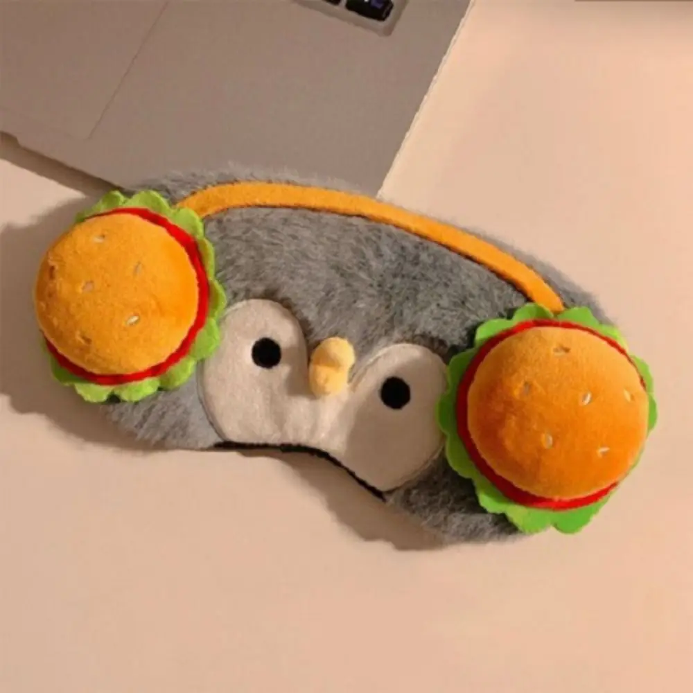 Stretchy Furry Penguin Eye Shade Penguin Shaped Cartoon Plush Eye Mask Breathable Soft Plush Sleeping Eye Mask Home Sleep