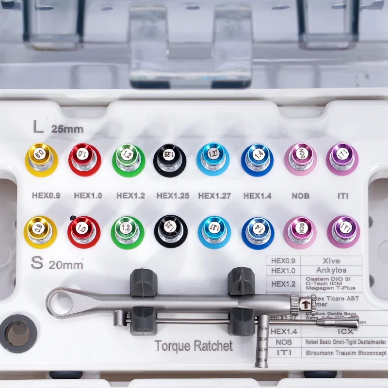 

Стоматологические универсальные наборы для протезирования имплантатов, реставрационная динамометрическая отвертка, ключ 10-70NCM, трещотка, ремонт стоматологических наконечников