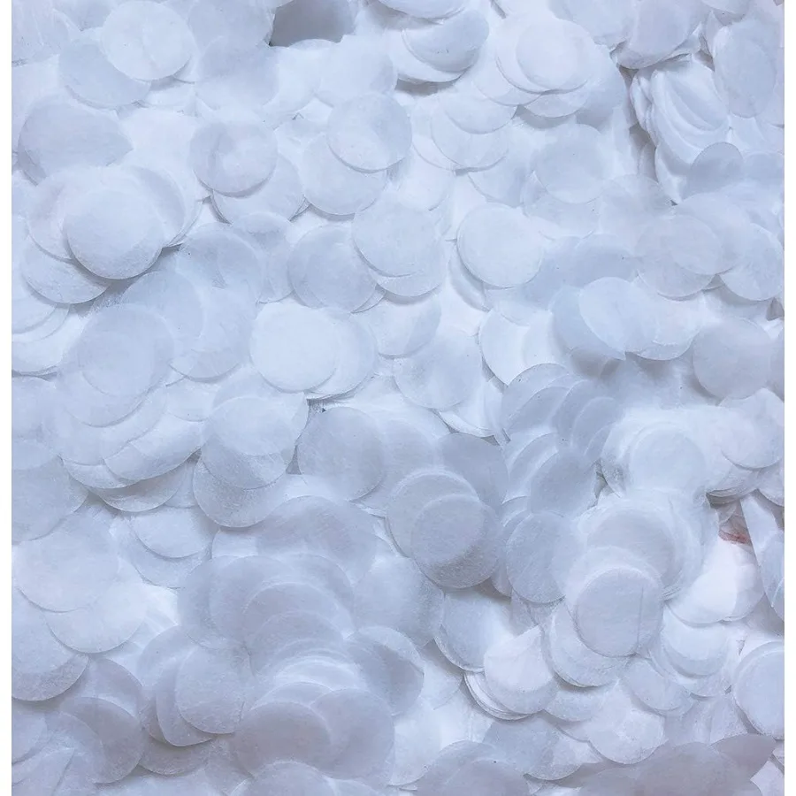 กระดาษคอนเฟตติสีขาว 15 มม. กระดาษคอนเฟตติวงกลมย่อยสลายได้สำหรับตกแต่งโต๊ะงานแต่งงานงานวันเกิด 5000 ชิ้น