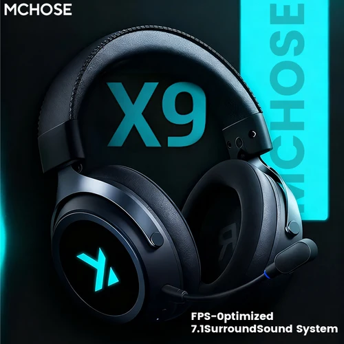 MCHOSE X9 juego inalámbrico 7,1 auriculares Bluetooth 2,4G tres modos e-sports reducción de ruido auriculares FPS para regalos