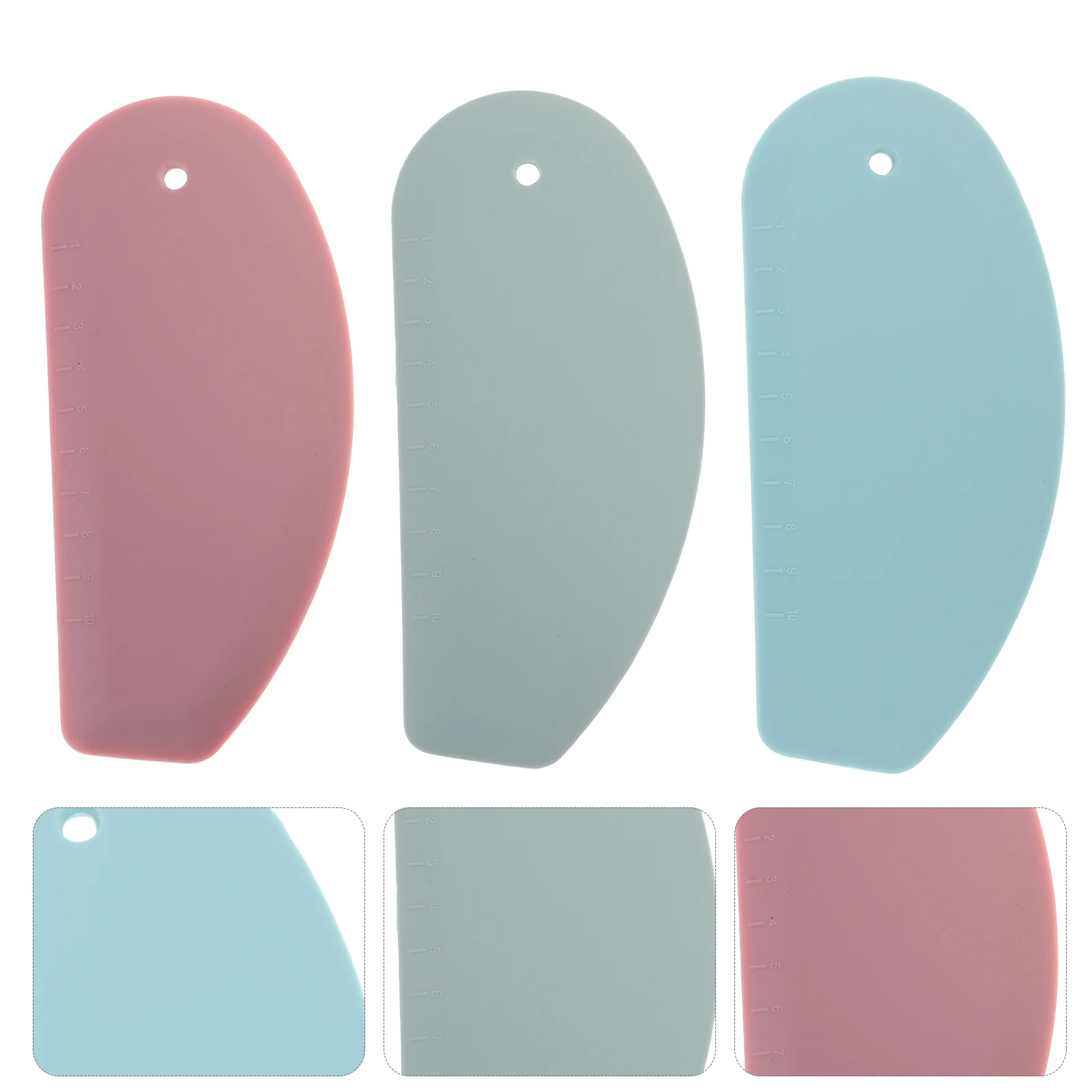 

3Pcs Dough Scraper Silicone Dough Cutter Kitchen Utensils Flat Edge Scraper for Counter Cutting Board Cleaning