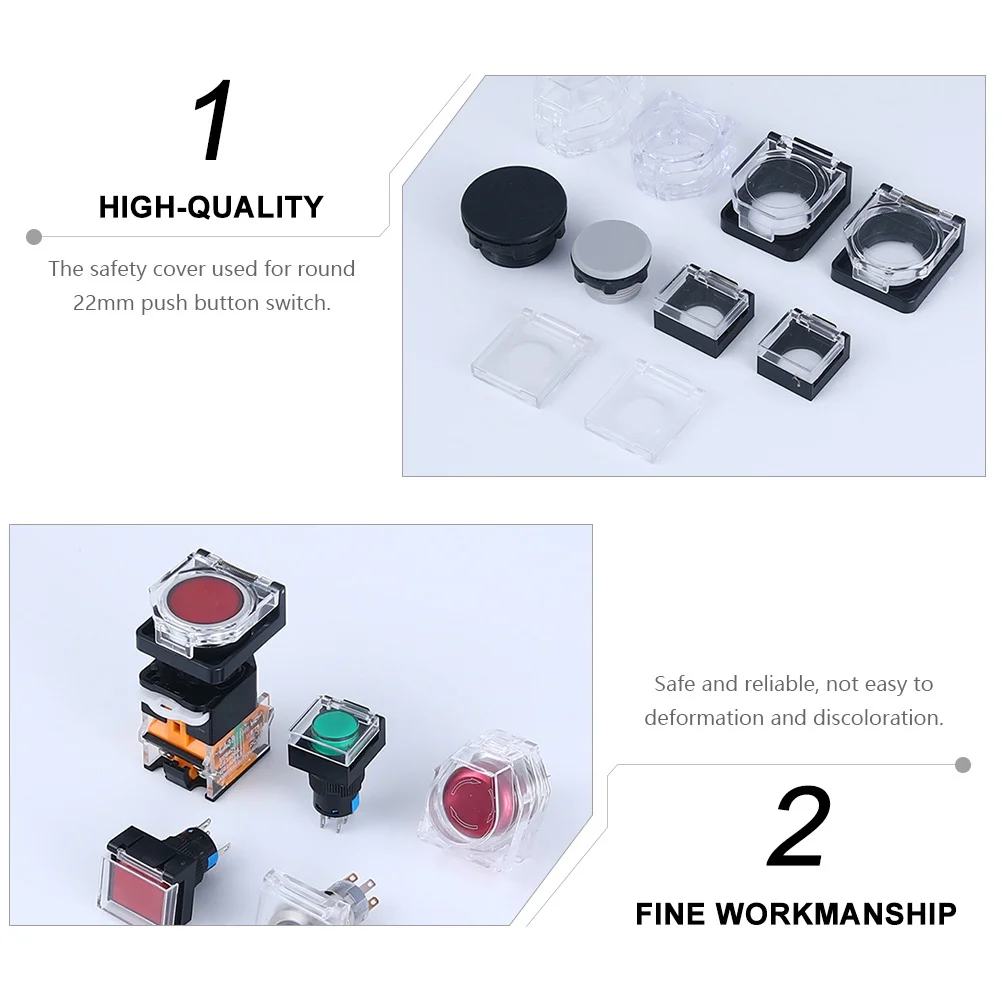 

3Pcs Durable Protector Lid for 22mm Round Pushbutton Easy Install Remove Wet Dusty Environment Button Cover Cover