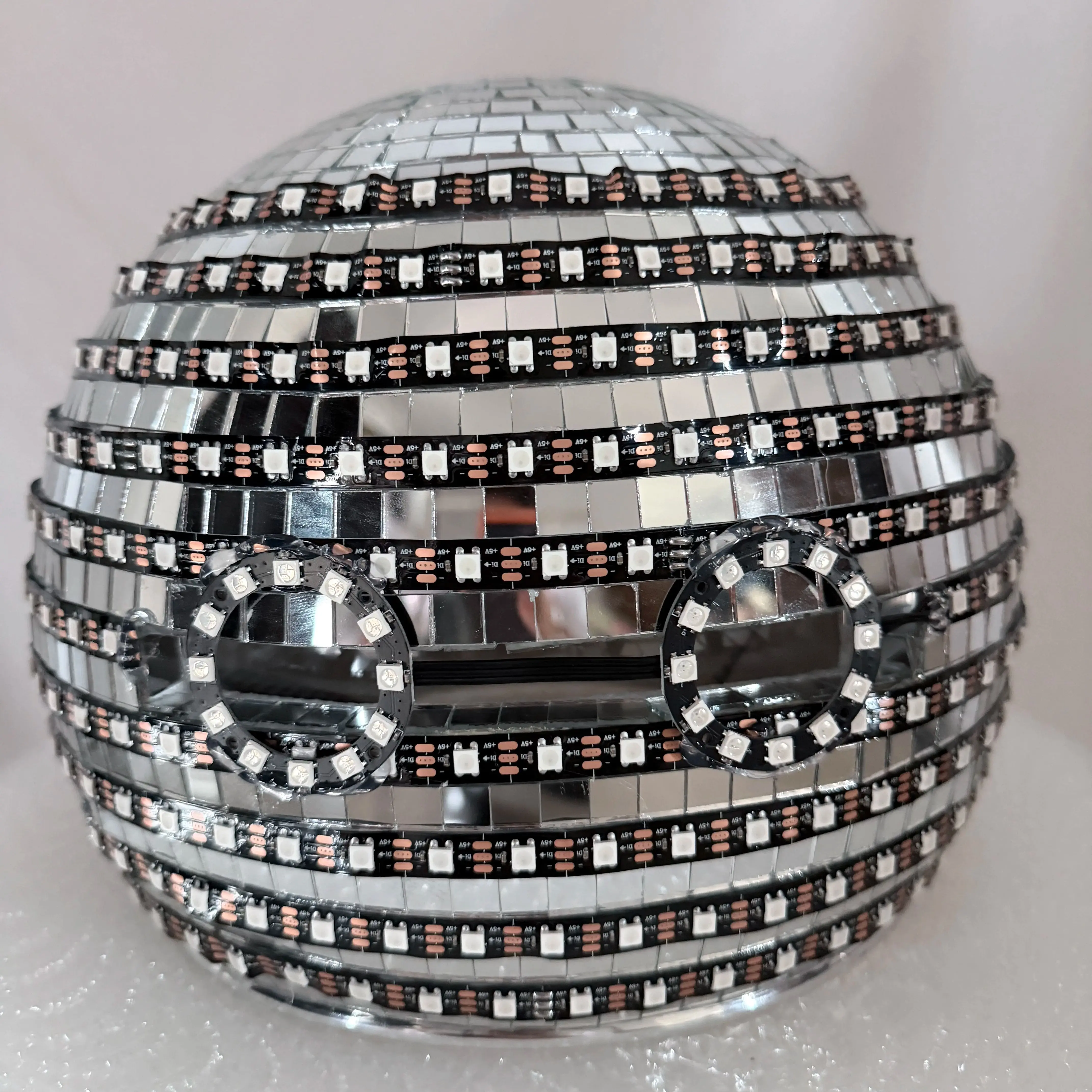 LED Disco Ball Helmet for Men Sparkling Mirror Party Headwear for Christmas Club DJ Nightclub Events
