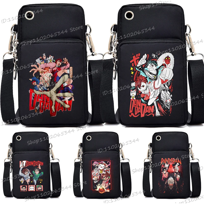 

Harajuku Dandadan Anime Pattern Women Men Mini Mobile Phone Bag Coin Purse Dan Da Dan Small Crossbody Bags Teen Shoulder Bag