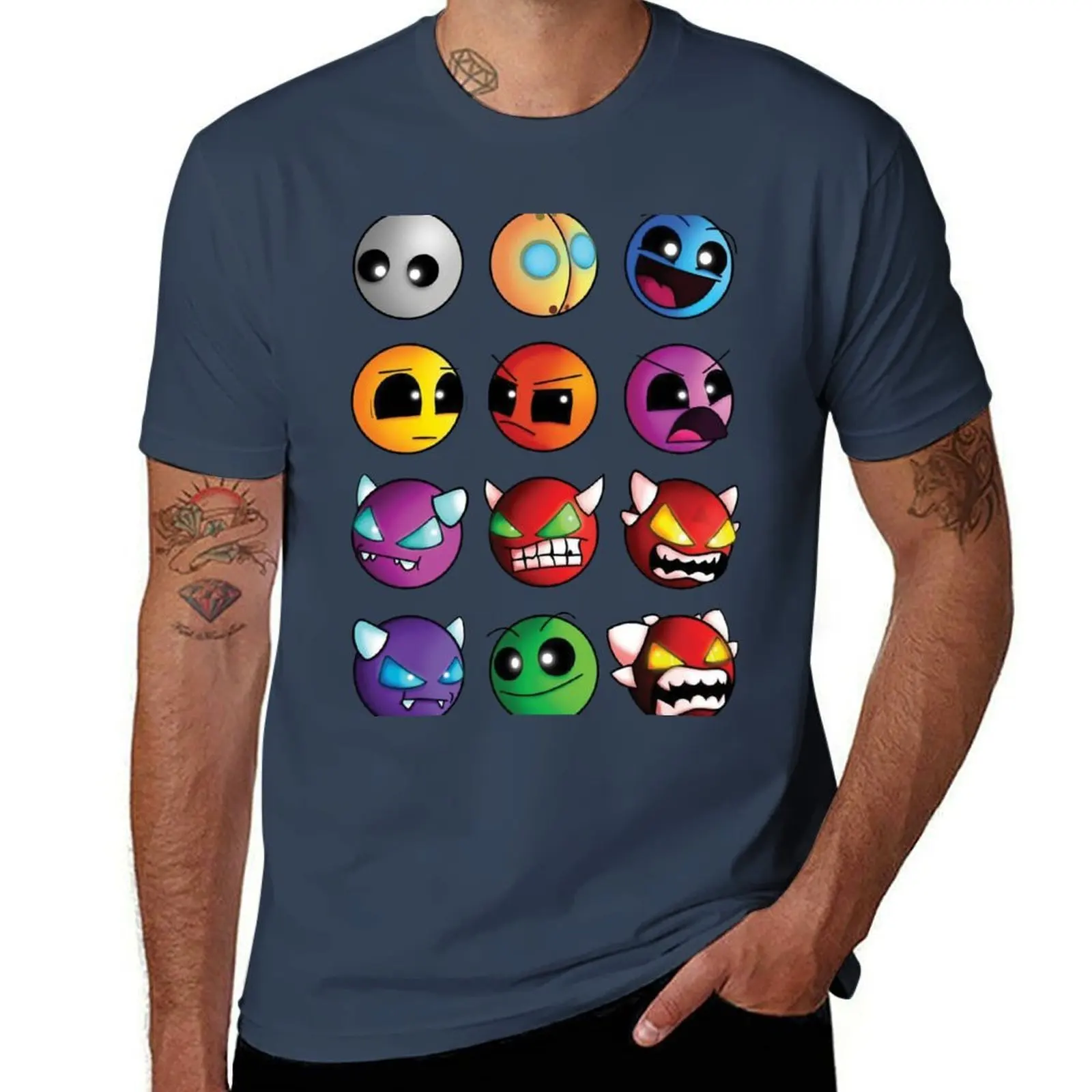 

Геометрия dash сложности лица демона футболка хлопковая футболка мужская футболка