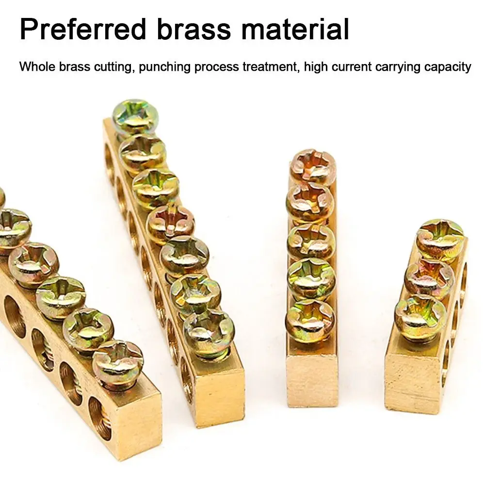 Koperdraadconnector Multi-specificatie met gat Schroef Koperen staafterminal Messing verbindingsrij Stroomverdeelkast