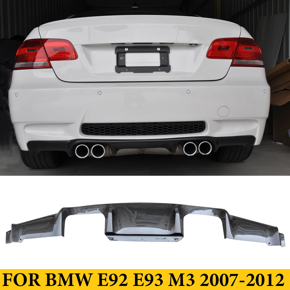 For BMW 3 Series E92 E93 M3 2007-2012 Carbon Fiber Rear Bumper Lip Diffuser Spoiler Auto Tuning