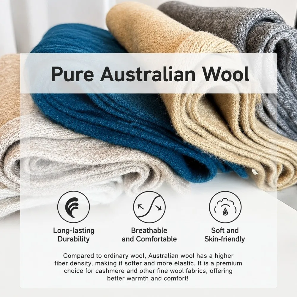 160cm*20cm Wool Knitted Scarf Solid Color Skin-Friendly Neck Warmer Wrap Soft Minimalist Warm Winter Scarf Winter Daily Wear