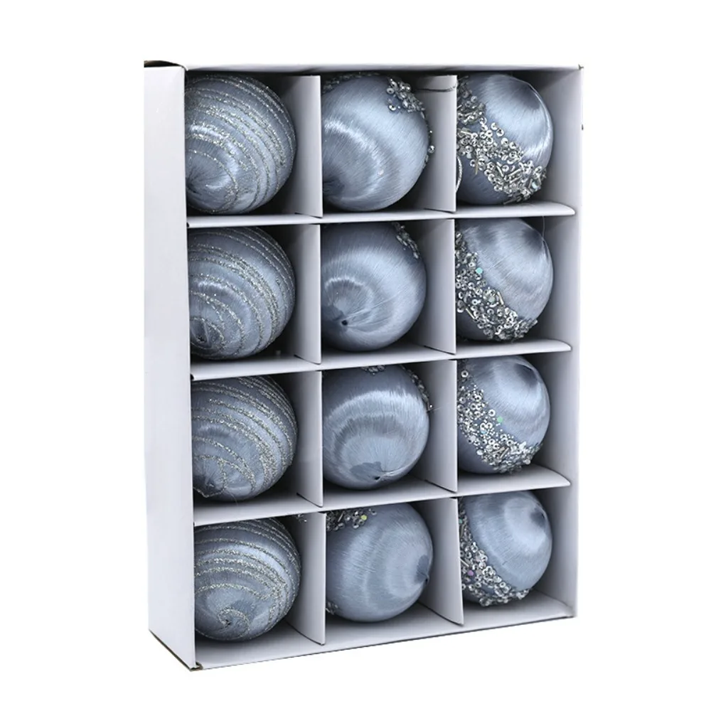 

12 шт., 6 см, набор рождественских шаров, небьющийся, нежный, украшение для рождественской елки, кулон, водонепроницаемый, креативный, подвесной орнамент для комнаты