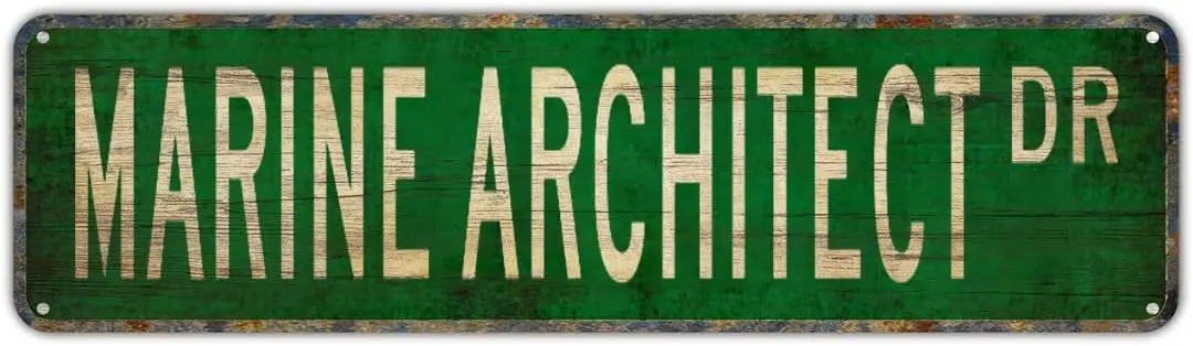 Street sign Marine Architect Marine Architect Gift Marine Architect Metal Street Sign 16 x 4 in Home Cave Garage bar Wall Decora