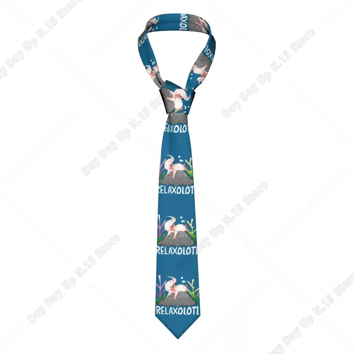 Formal Relaxolotl Cute Relaxing Axolotl Neck Ties Men Custom Silk Salamander Animal Necktie for Office Cravat
