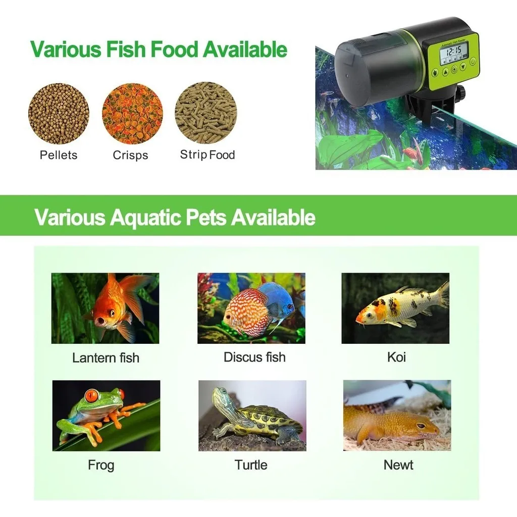 Auto Fish Feeder Moisture-Proof Automatic Fish Feeder Aquarium Tank Electrical Timer Feeder Fish Food Dispenser Tool