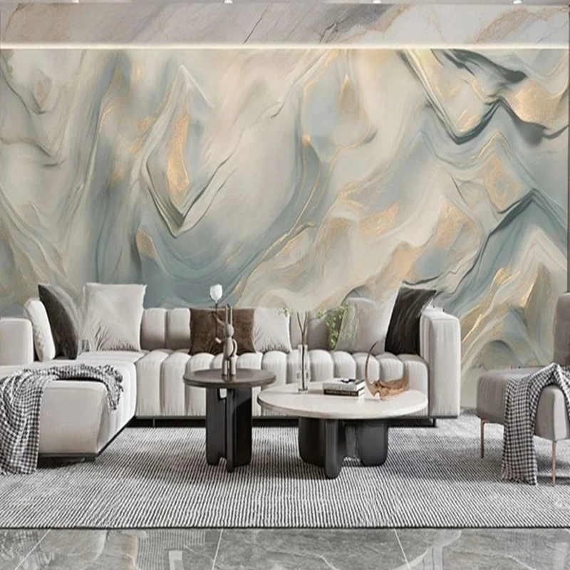 MU8011 Mural Wallpaper Modern Abstract Oil Painting Blue Plaster Fresco Living Room Bedroom Background Wall Decor Papier Peint