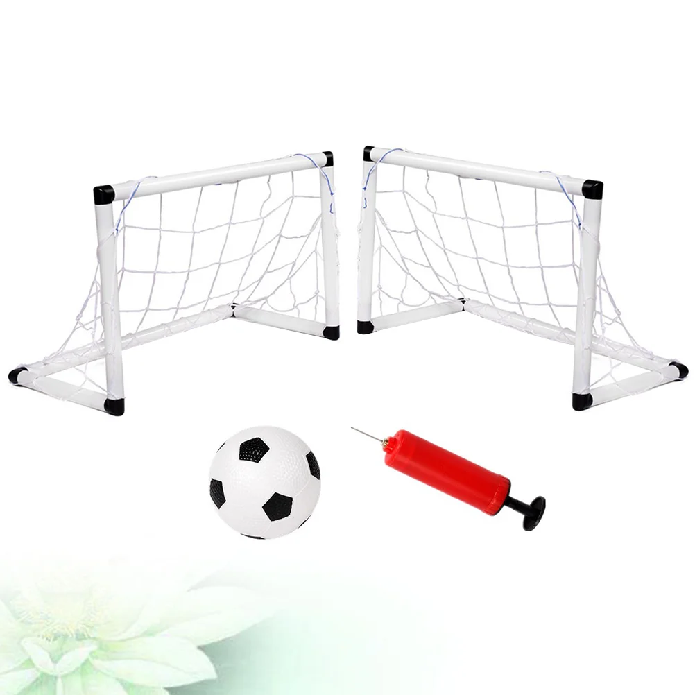 1 conjunto de treinamento de futebol inflável portátil brinquedo esportivo de futebol ao ar livre branco preto (2 peças portas de futebol, 1 peça de futebol, 1 peça em