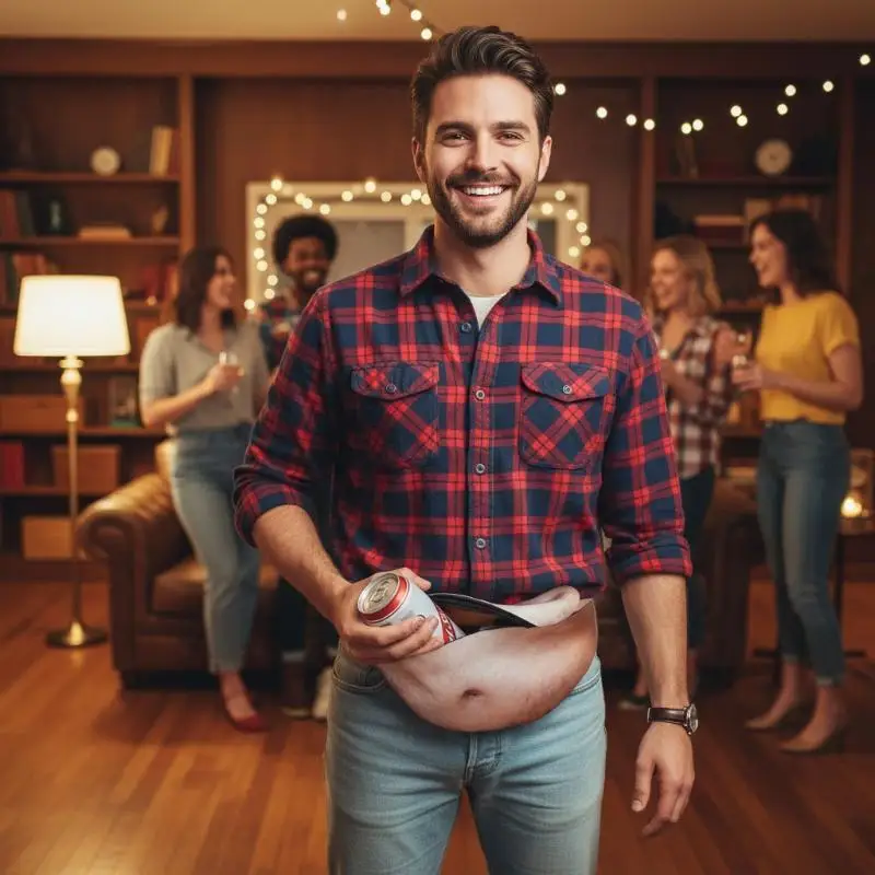 Neuartige, realistische „Dad Bod“-Gürteltasche mit versteckter Tasche, lustige, geräumige Hüfttasche für Halloween-Partys, zum Scherzen und für die tägliche Aufbewahrung. – Detail 12