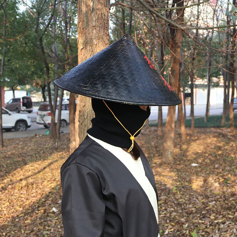 Anime Cosplay Ninja Hut Unisex Bambus Weben Rattan Hut Chinesische Kostüme Hut Samurai Kegel Dekorative Kappe Halloween Party Decor