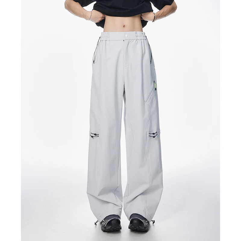 سراويل رجالية عصرية ربيعية مقاومة للرياح سراويل رياضية جافة قابلة للتنفس سراويل عمل سراويل رجالية واسعة الساق بلون سادة #2