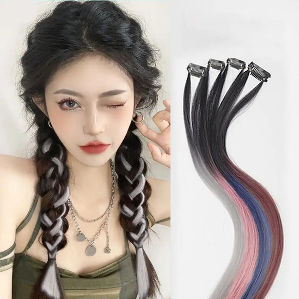 

60cm Invisible Extensions Hair Adjustable One-piece Simulation Extensions Hair Colorful Synthetic European Remy Straight Hair