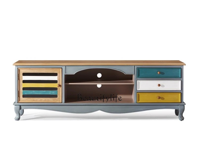 

Coffee Table TV Cabinet Combination Solid Wood Bedroom Economical Floor Cabinet