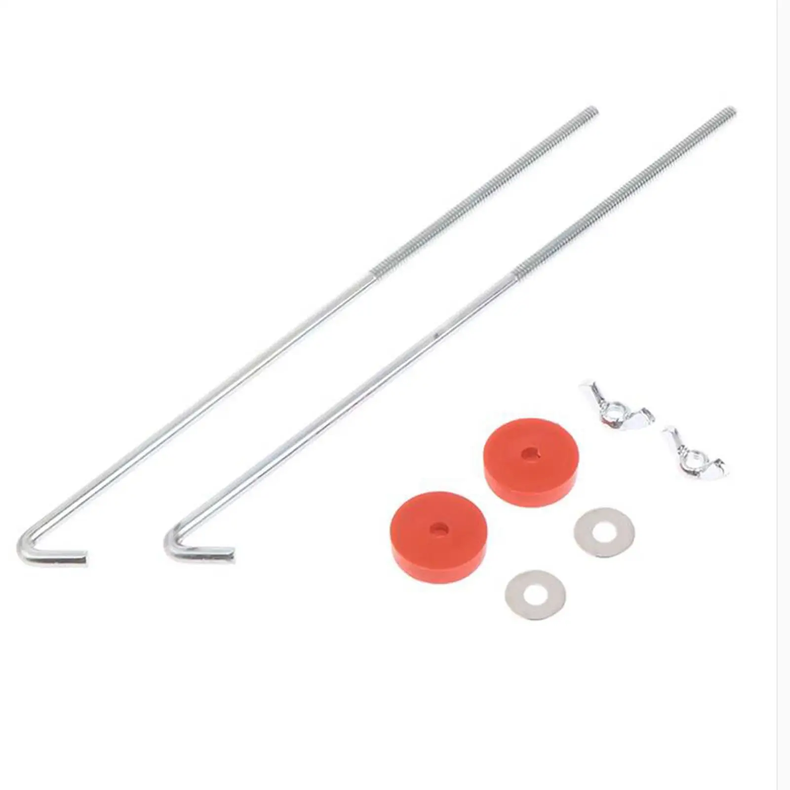 Auto Battery Tie Down Bracket Holder Kit Steel J Hook Bolts Nuts Washers for Secure Car Battery Tray Installation
