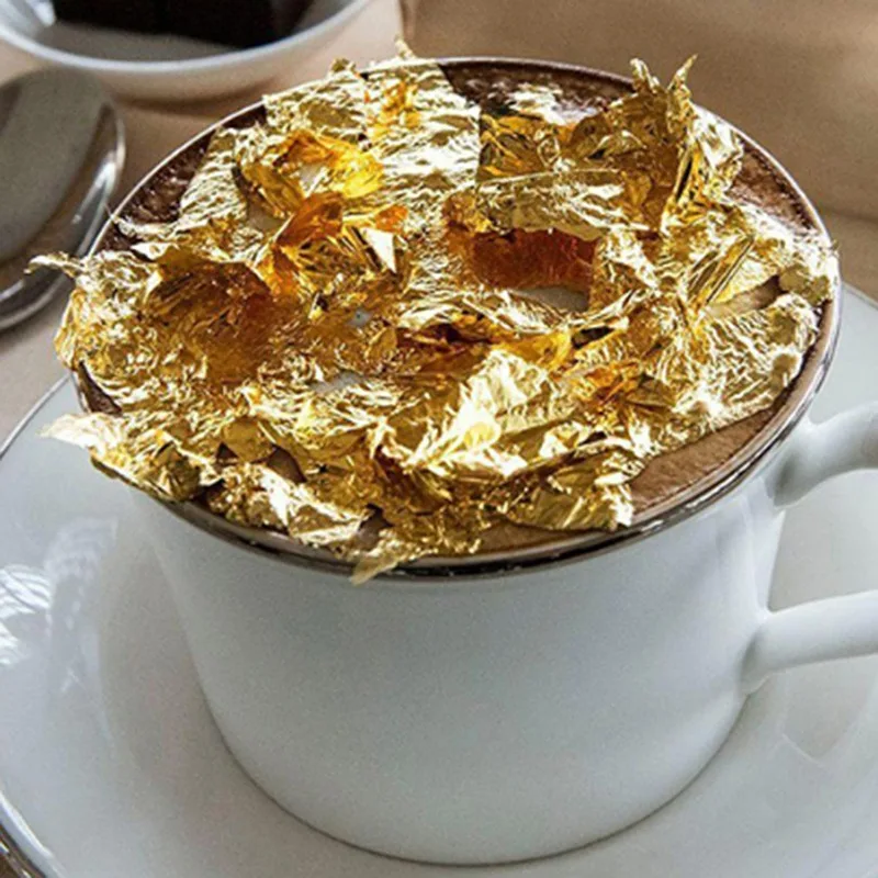 100Pcs 24K Gold Leaf Edible Gold Foil Sheets For Cake Decoration Facial Cover Arts Crafts Paper Home Real Gold Foil Gilding New